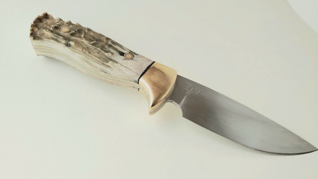 Making a Hunting Knife with Antler Handle and Brass Bolsters
